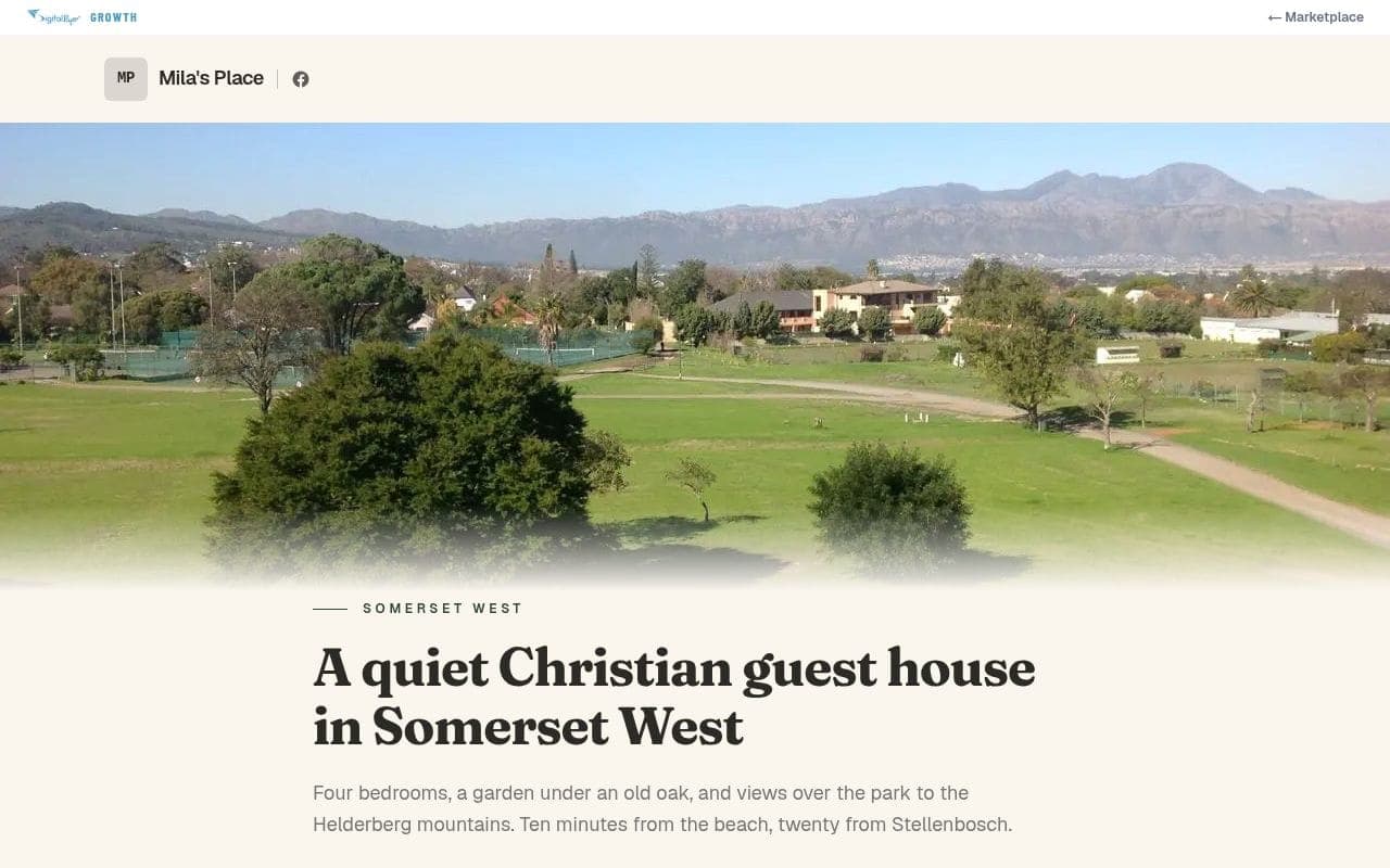 The Mila's Place page